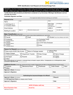 NCRC Identification Card Request and Access/Change Form