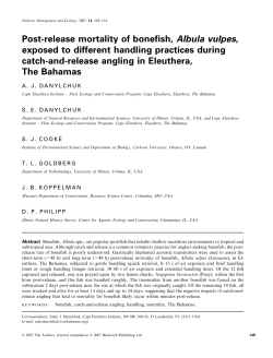 Post-release mortality of bonefish, Albula vulpes, exposed to