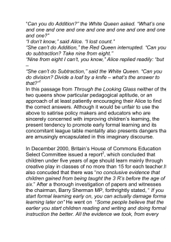 Early Years Paper - Christopher Clouder