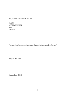 235th Report on Conversion/Reconversion to another religion