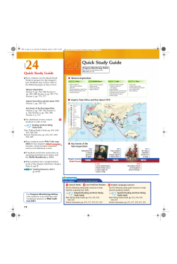 Quick Study Guide - Mr. Mason World History B