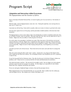 Adaptation and Interaction within Ecosystems The hippopotamus
