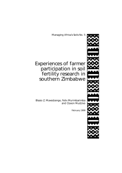 Experiences of farmer participation in soil fertility research