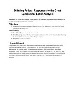 Differing Federal Responses to the Great Depression