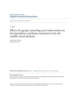 Effects of a group counseling career intervention on the hopefulness