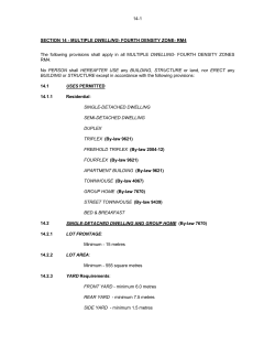 SECTION 14 - MULTIPLE DWELLING