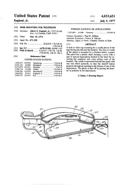 Desk mounting for telephone
