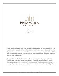 Dinner Banquet Menu