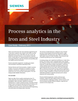 Process analytics in the Iron and Steel Industry