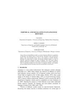 INDIVIDUAL AND SOCIAL EFFECTS ON LINGUISTIC DIFFUSION