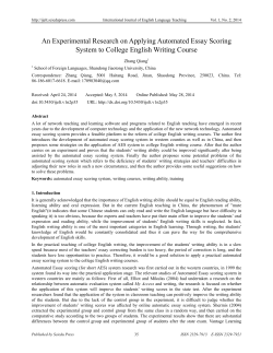 An Experimental Research on Applying Automated Essay Scoring