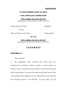 Pranay Kumar Podder vs State of Tripura and Others, CA 4393 of 2017
