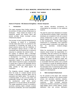 PROVISION OF BULK MUNICIPAL INFRASTRUCTURE BY