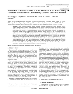 Antioxidant Activities and the In Vitro Effects on K562 Cell Viability of