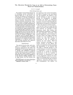 Electrical Resistivity Log as an Aid in Determining Some Reservoir