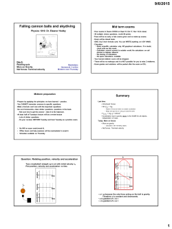 Falling cannon balls and skydiving