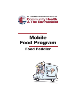 Operating a Food Peddler Vehicle Brochure