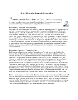 General Introduction to the Postmodern
