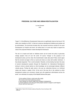 freedom, culture and urban revitalisation