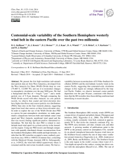 Koffman et al 2014 CP - School of Earth and Climate Sciences