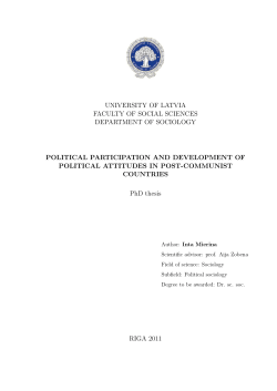 Political Participation and Development of Political Attitudes in Post