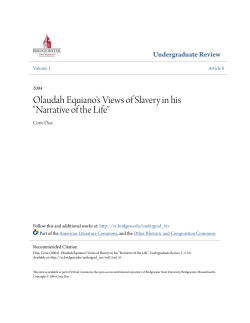 Olaudah Equiano`s Views of Slavery in his "Narrative of the Life"