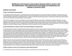 Modification of the Hazard Communication Standard (HCS) to