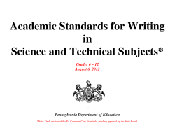Academic Standards for Writing in Science and Technical
