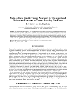 State-to-State Kinetic Theory Approach for Transport and Relaxation