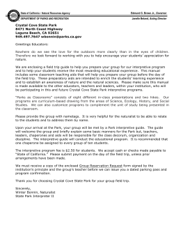 eacher Packet - Crystal Cove State Park