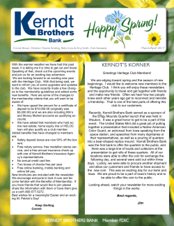Happy Spring! - Kerndt Brothers Savings Bank