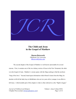 The Child and Jesus in the Gospel of Matthew