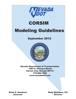 CORSIM Modeling Guidelines