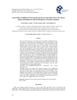 Acute Effect of Different Warm-up Protocols on Anaerobic Power, 20
