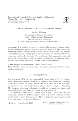 the mathematics of the straw flute