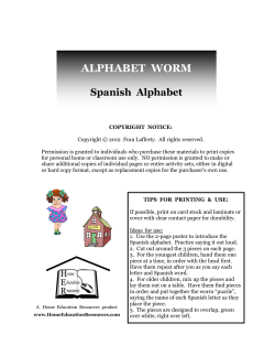 alphabet worm - Printable Spanish