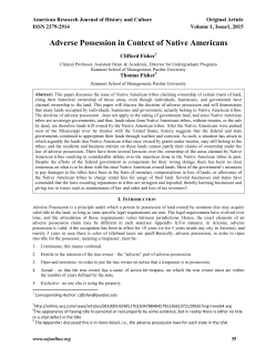 Adverse Possession in Context of Native Americans