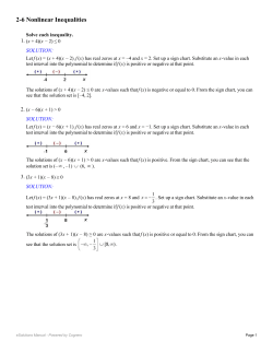 2-6 Nonlinear Inequalities