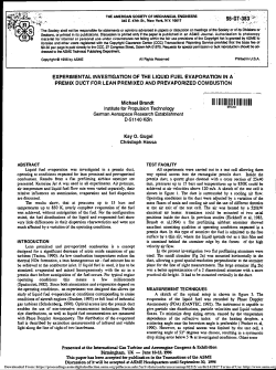 Experimental Investigation of the Liquid Fuel Evaporation in a