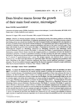 Does bivalve mucus favour the growth of their main food source
