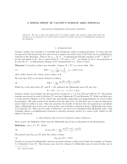 A SIMPLE PROOF OF CAUCHY`S SURFACE AREA FORMULA 1