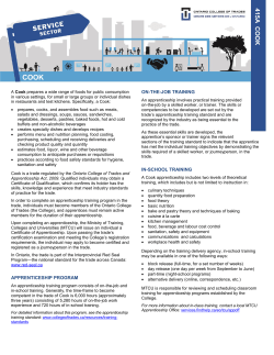 Cook - Ontario College of Trades