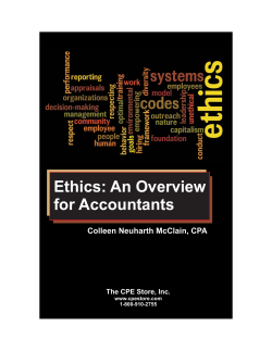 Ethics: An Overview for Accountants