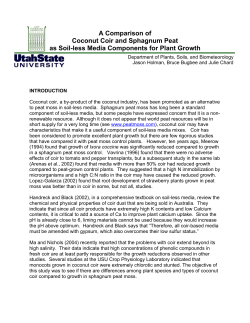 A Comparison of Coconut Coir and Sphagnum Peat as Soil