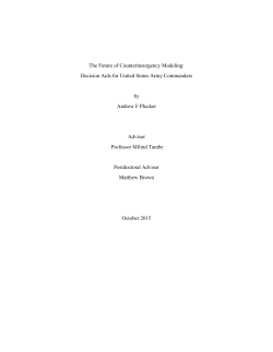 The Future of Counterinsurgency Modeling