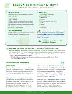 LESSON 5: Mysterious Mixtures
