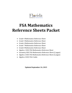 FSA Mathematics Reference Sheets Packet