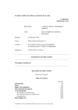 IN THE COURT OF APPEAL OF NEW ZEALAND