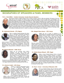 Brief bios - Partnership for Aflatoxin Control in Africa