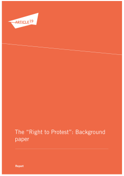 The &ldquo;Right to Protest&rdquo;: Background paper - Right-To